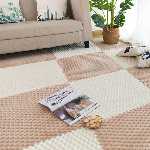 Cozy living room with textured carpet